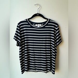 Amour Vert Berkeley Modal Tee in Navy White Stripe Medium